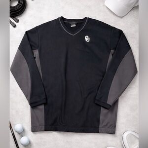 OU Sooners Nike Golf Pullover XL Black Gray Athleisure V-Neck